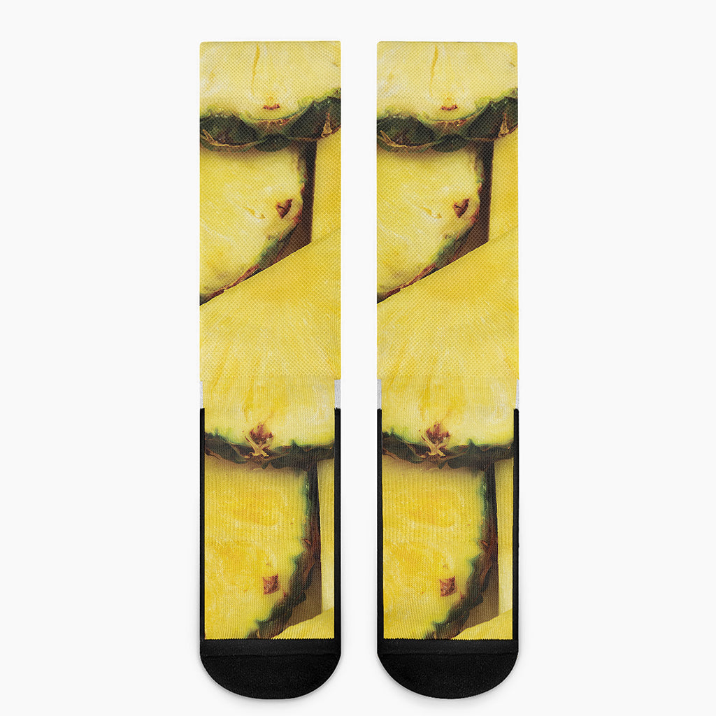 Pineapple Slices Print Crew Socks