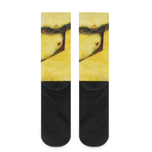 Pineapple Slices Print Crew Socks