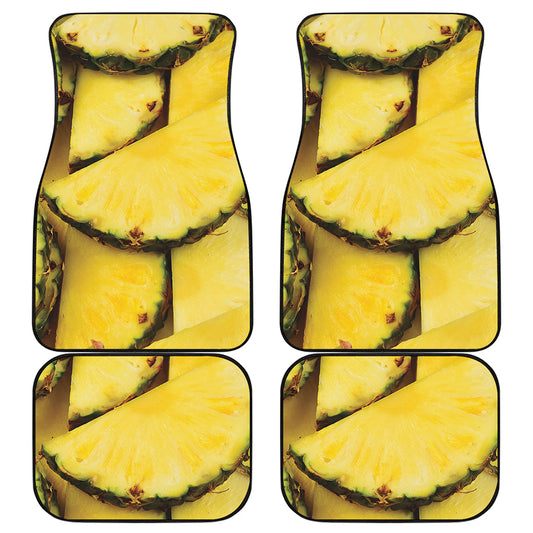 Pineapple Slices Print Front and Back Car Floor Mats