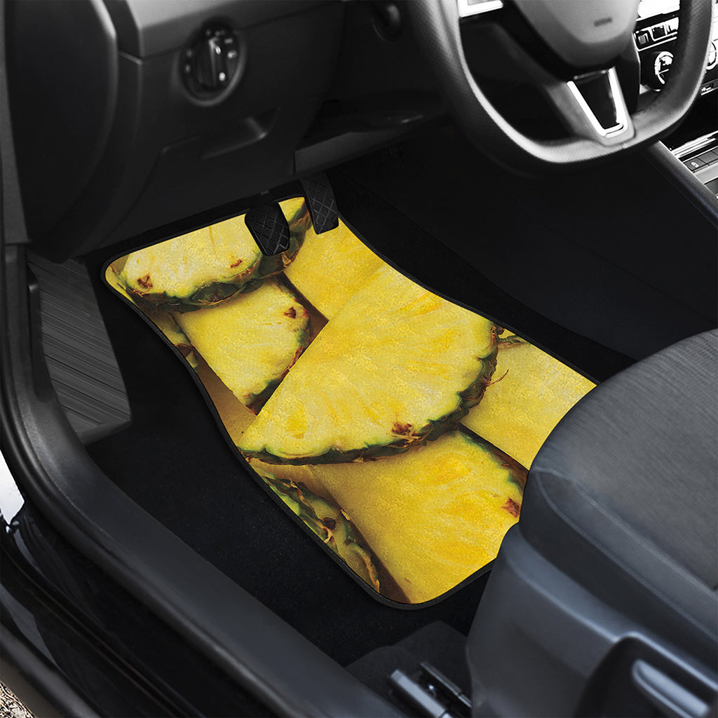 Pineapple Slices Print Front and Back Car Floor Mats