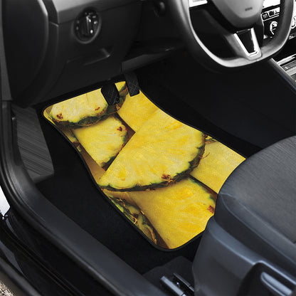 Pineapple Slices Print Front and Back Car Floor Mats