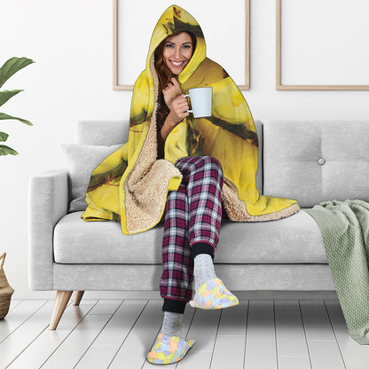 Pineapple Slices Print Hooded Blanket