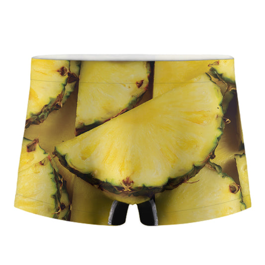 Pineapple Slices Print Men's Boxer Briefs