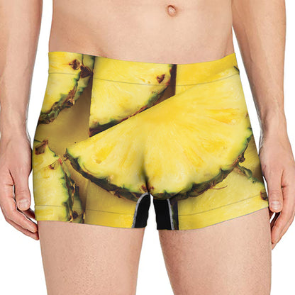Pineapple Slices Print Men's Boxer Briefs