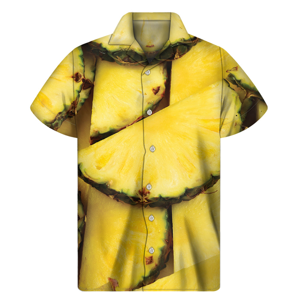 Pineapple Slices Print Men's Short Sleeve Shirt