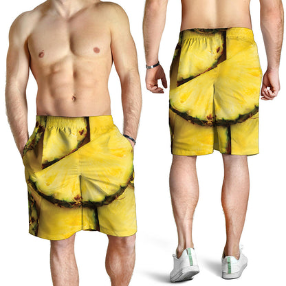 Pineapple Slices Print Men's Shorts