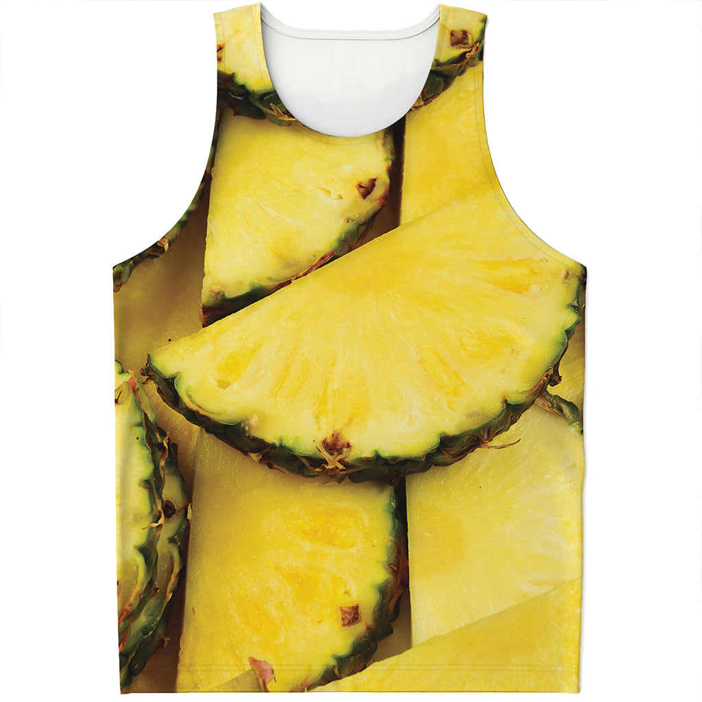 Pineapple Slices Print Men's Tank Top