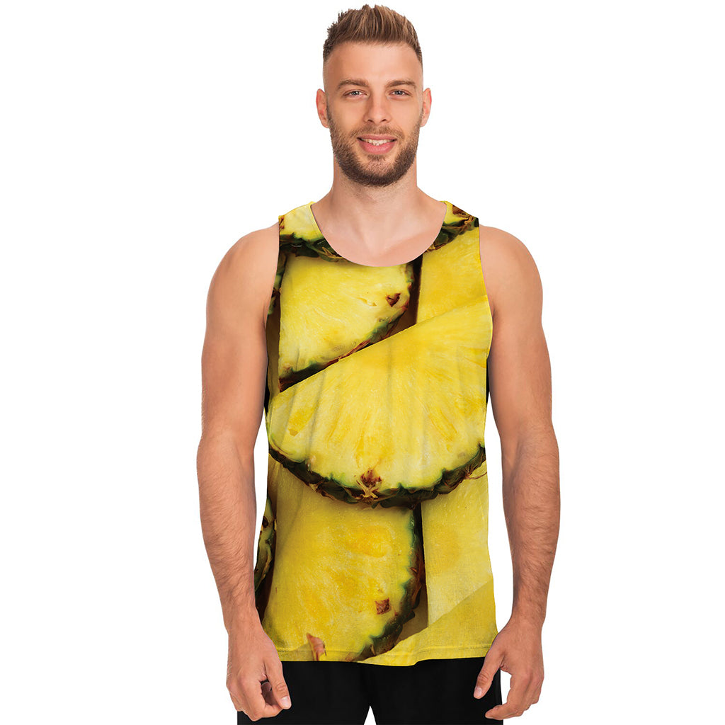 Pineapple Slices Print Men's Tank Top