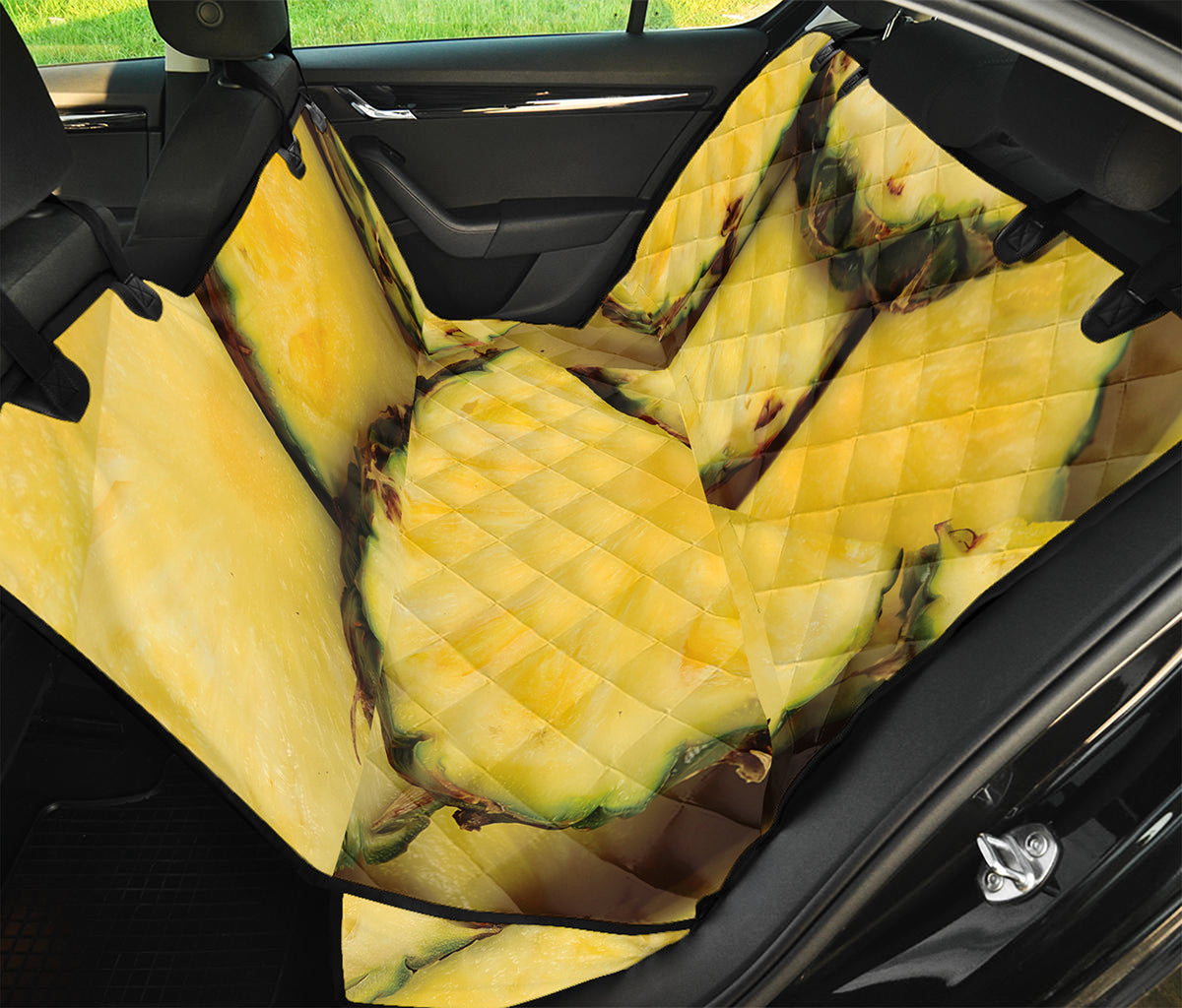 Pineapple Slices Print Pet Car Back Seat Cover