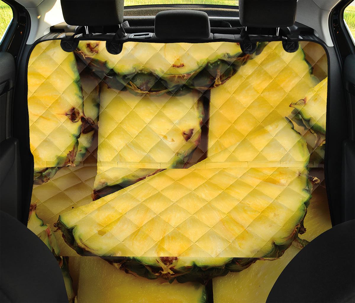 Pineapple Slices Print Pet Car Back Seat Cover