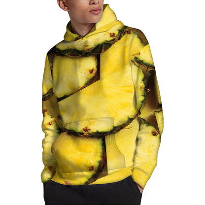 Pineapple Slices Print Pullover Hoodie