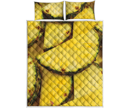 Pineapple Slices Print Quilt Bed Set