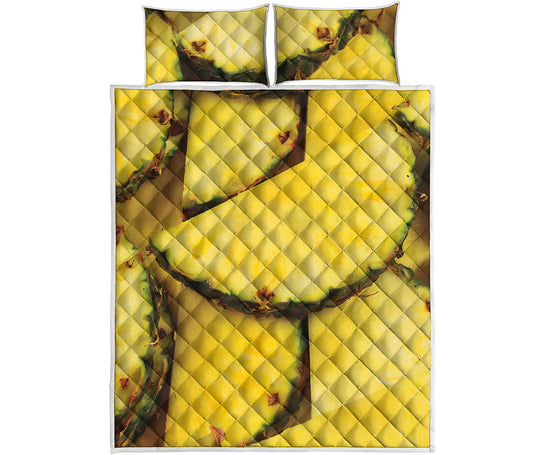Pineapple Slices Print Quilt Bed Set