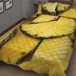 Pineapple Slices Print Quilt Bed Set