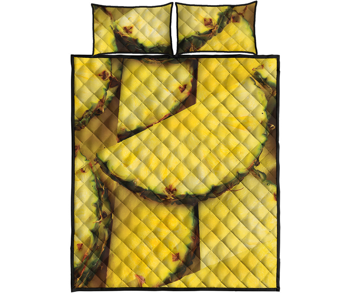 Pineapple Slices Print Quilt Bed Set