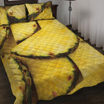 Pineapple Slices Print Quilt Bed Set