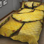 Pineapple Slices Print Quilt Bed Set