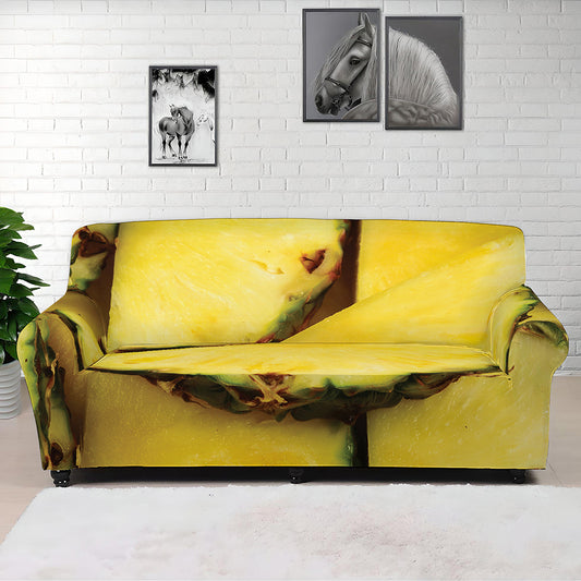 Pineapple Slices Print Sofa Cover