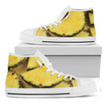Pineapple Slices Print White High Top Sneakers