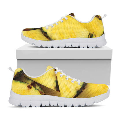 Pineapple Slices Print White Sneakers