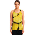 Pineapple Slices Print Women's Racerback Tank Top