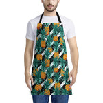 Pineapple Striped Pattern Print Apron