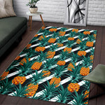 Pineapple Striped Pattern Print Area Rug GearFrost