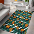Pineapple Striped Pattern Print Floor Mat