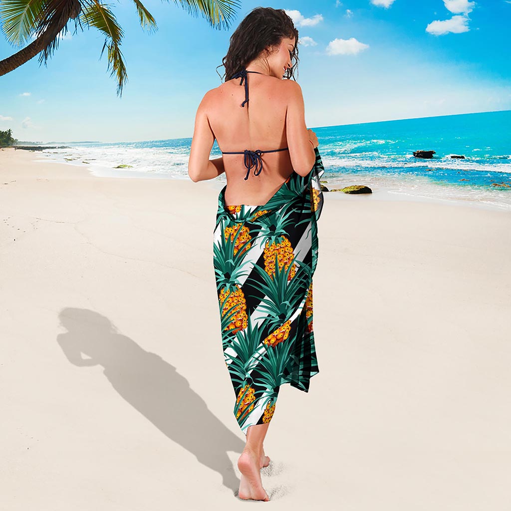 Pineapple Striped Pattern Print Beach Sarong Wrap
