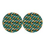 Pineapple Striped Pattern Print Car Coasters