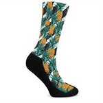 Pineapple Striped Pattern Print Crew Socks