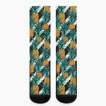 Pineapple Striped Pattern Print Crew Socks