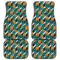 Pineapple Striped Pattern Print Front and Back Car Floor Mats