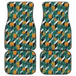 Pineapple Striped Pattern Print Front and Back Car Floor Mats
