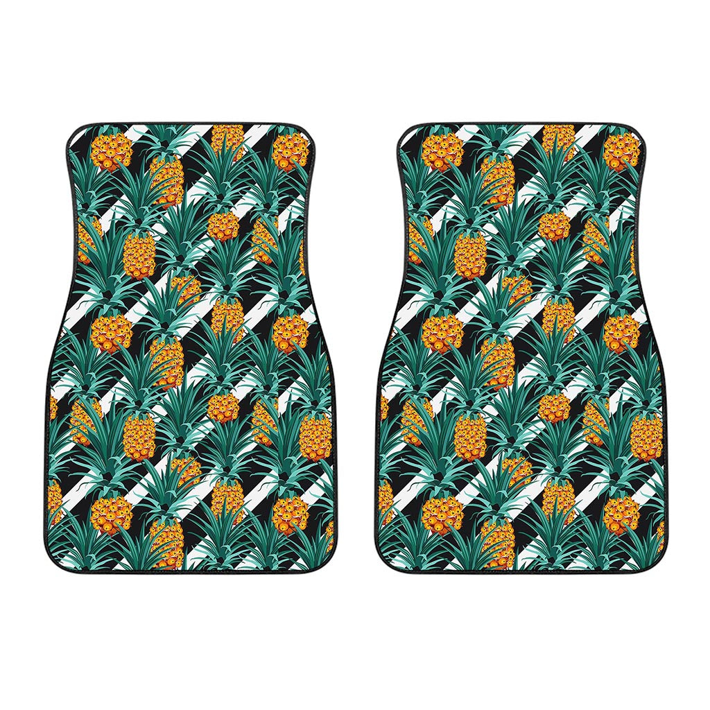Pineapple Striped Pattern Print Front Car Floor Mats