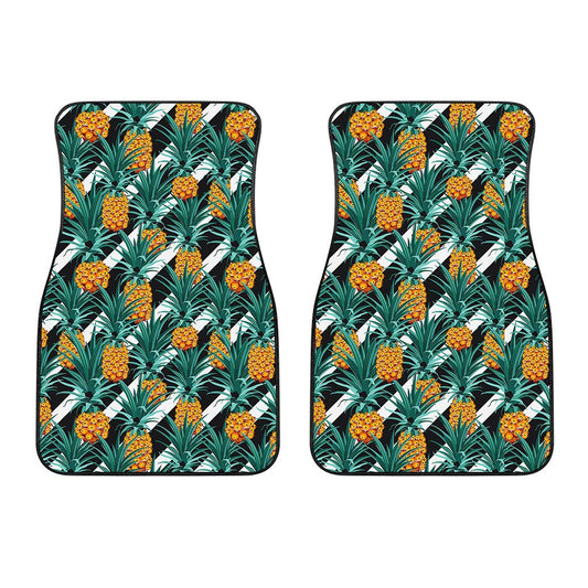 Pineapple Striped Pattern Print Front Car Floor Mats