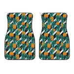 Pineapple Striped Pattern Print Front Car Floor Mats
