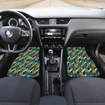 Pineapple Striped Pattern Print Front Car Floor Mats