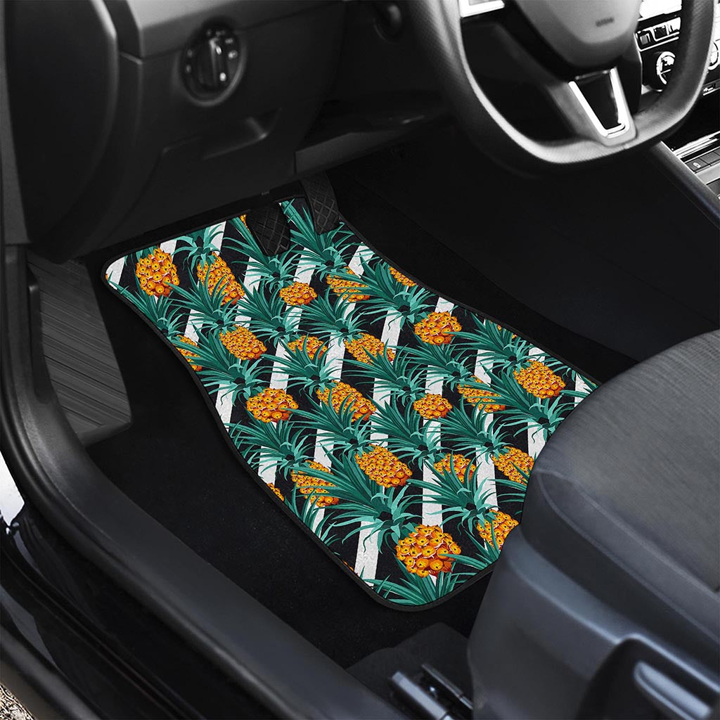 Pineapple Striped Pattern Print Front Car Floor Mats