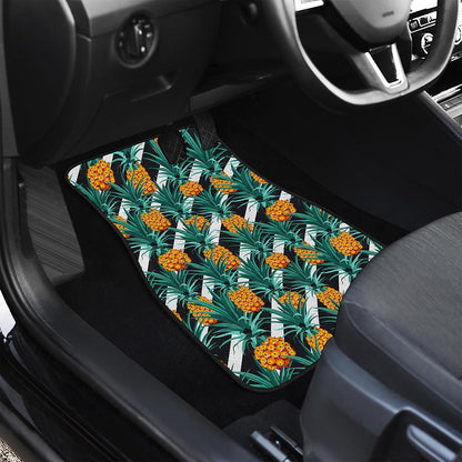 Pineapple Striped Pattern Print Front Car Floor Mats