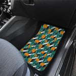 Pineapple Striped Pattern Print Front Car Floor Mats