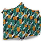 Pineapple Striped Pattern Print Hooded Blanket
