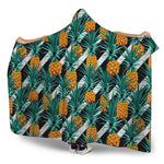 Pineapple Striped Pattern Print Hooded Blanket
