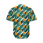 Pineapple Striped Pattern Print Men's Baseball Jersey