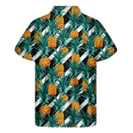 Pineapple Striped Pattern Print Men's Short Sleeve Shirt