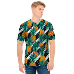 Pineapple Striped Pattern Print Men's T-Shirt