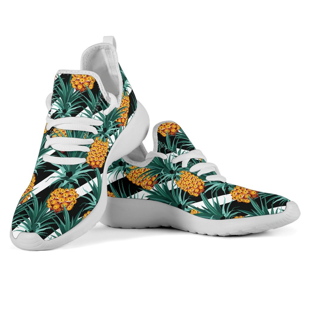 Pineapple Striped Pattern Print Mesh Knit Shoes GearFrost