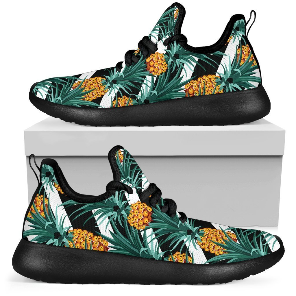 Pineapple Striped Pattern Print Mesh Knit Shoes GearFrost