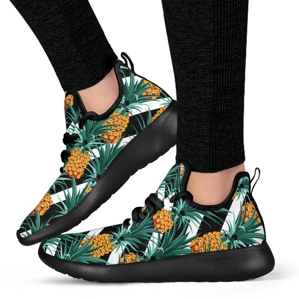 Pineapple Striped Pattern Print Mesh Knit Shoes GearFrost