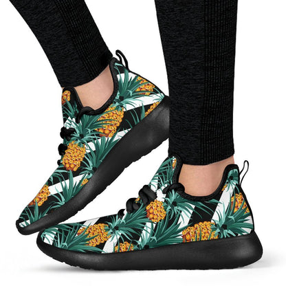 Pineapple Striped Pattern Print Mesh Knit Shoes GearFrost
